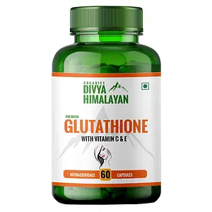 Divya Himalayan L- Glutathione Reduced | 60 Capsules | Vitamin C Vitamin E & Grapeseed Extract | Hair | Nail | Skin
