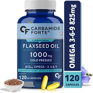 Carbamide Forte Cold Pressed Organic Flaxseed Oil Omega 3 6 9 Capsules (1000mg) - 120 Capsules