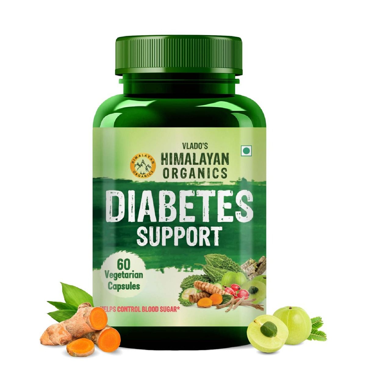 

Vlado's Himalayan Organics Diabetes Support Supplement | Helps Control Blood Sugar Levels | 100% Vegetarian (60 Capsules)