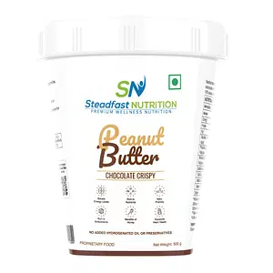 Steadfast Nutrition Peanut Butter Chocolate Crispy 500g | High Protein | Keto Friendly| Natural & Gluten-Free|Boosts Energy Levels, free of hydrogenated oil, preservatives