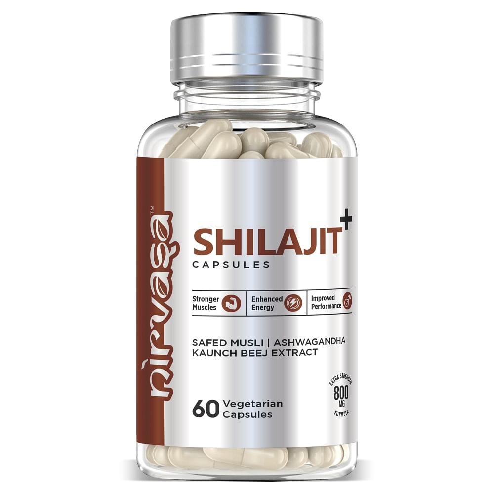 

Nirvasa Pure Shilajit Capsules with Safed Musli, Ashwagandha, Kaunch Beej for Good Health/ 800mg/ 60 Capsules