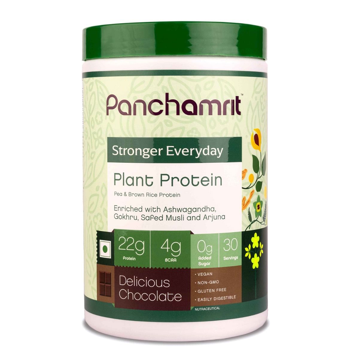 

Panchamrit Vegan Plant Protein, 1kg | Helps Build Lean Muscle, Faster Recovery & Easy to Digest | Pea & Brown Rice protein blend with Ayurvedic her...
