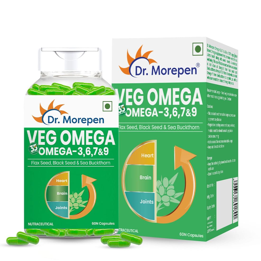 Omega Safe DR. MOREPEN Omega 3 6 7 9 Vegetarian Capsules 500mg | Flax Seed, Black ...