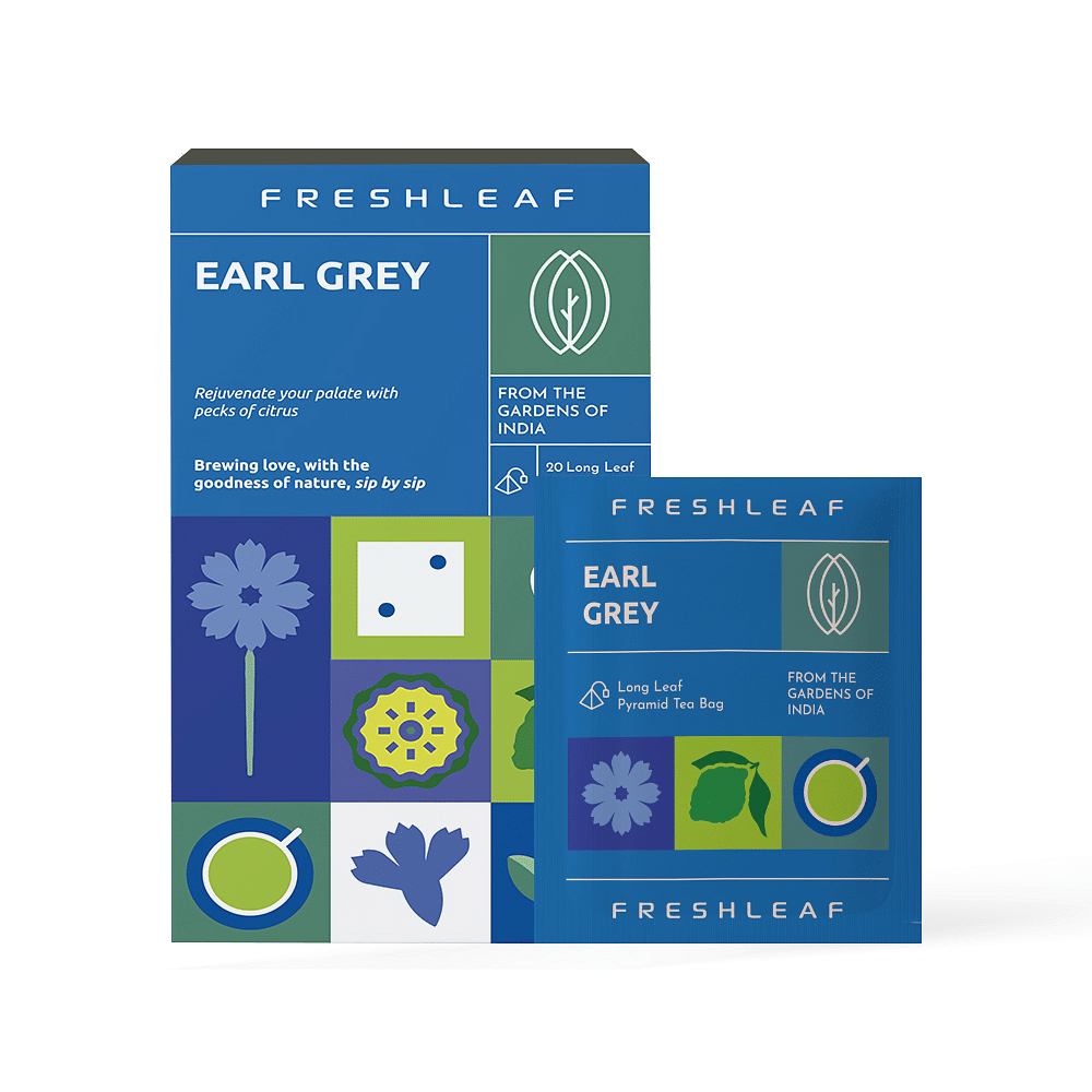 

FRESHLEAF Earl Grey Black Green Tea, 20 Pyramid tea bags