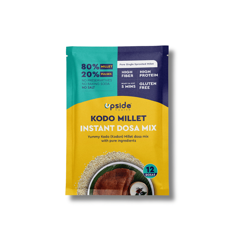 

Upside Health Millet Instant Dosa Mix-Sprouted Millet (Pack of 2, 24 Dosas) | Kodo Millet | High Protein Dosa | Instant Dosa | No Salt - No Preser...