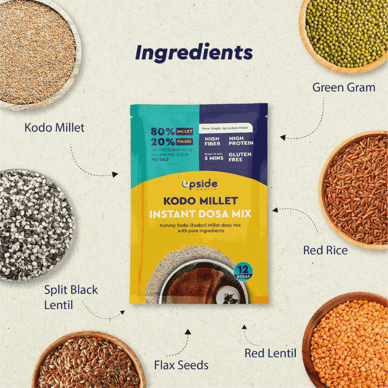 Upside Health Millet Instant Dosa MixSprouted Millet (Pack of 2, 24