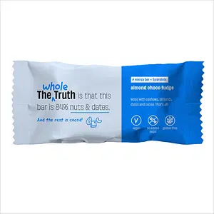 The Whole Truth - Energy Bars | Almond Choco Fudge | Pack of 6 x 40g | Dairy Free & Sugarfree | No Artificial Sweetener | Vegan | No Preservatives | All Natural | Healthy Snack