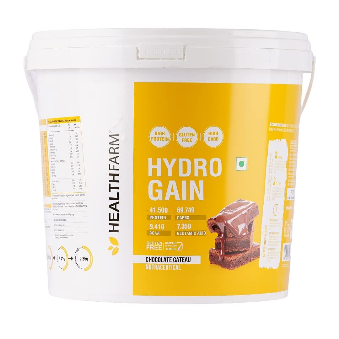 

Healthfarm Hydro Gain Pure Whey Protein isolate concentrate milk protein concentrate with multivitamins Creatine 84g Protein 39.5g EAAs 18g BCAA 15...