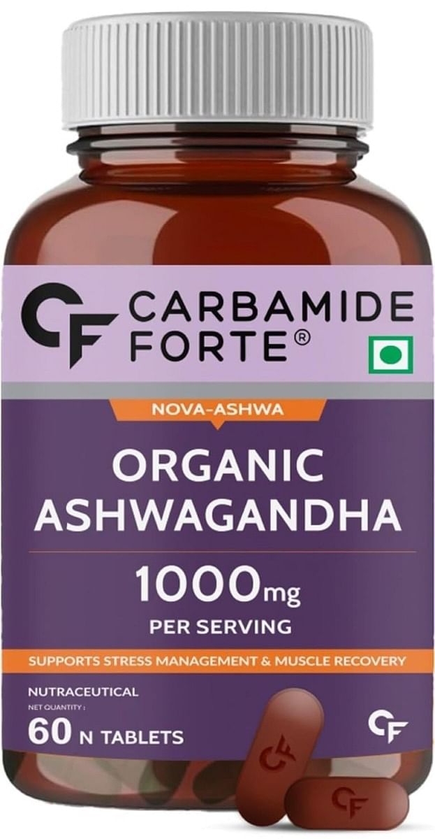 

Carbamide Forte Organic Ashwagandha 1000mg Tablets | Stress & Anxiety Relief Tablets |Ashwagandha Powder tablet 1000 mg | Rejuvenates Mind & Body -...