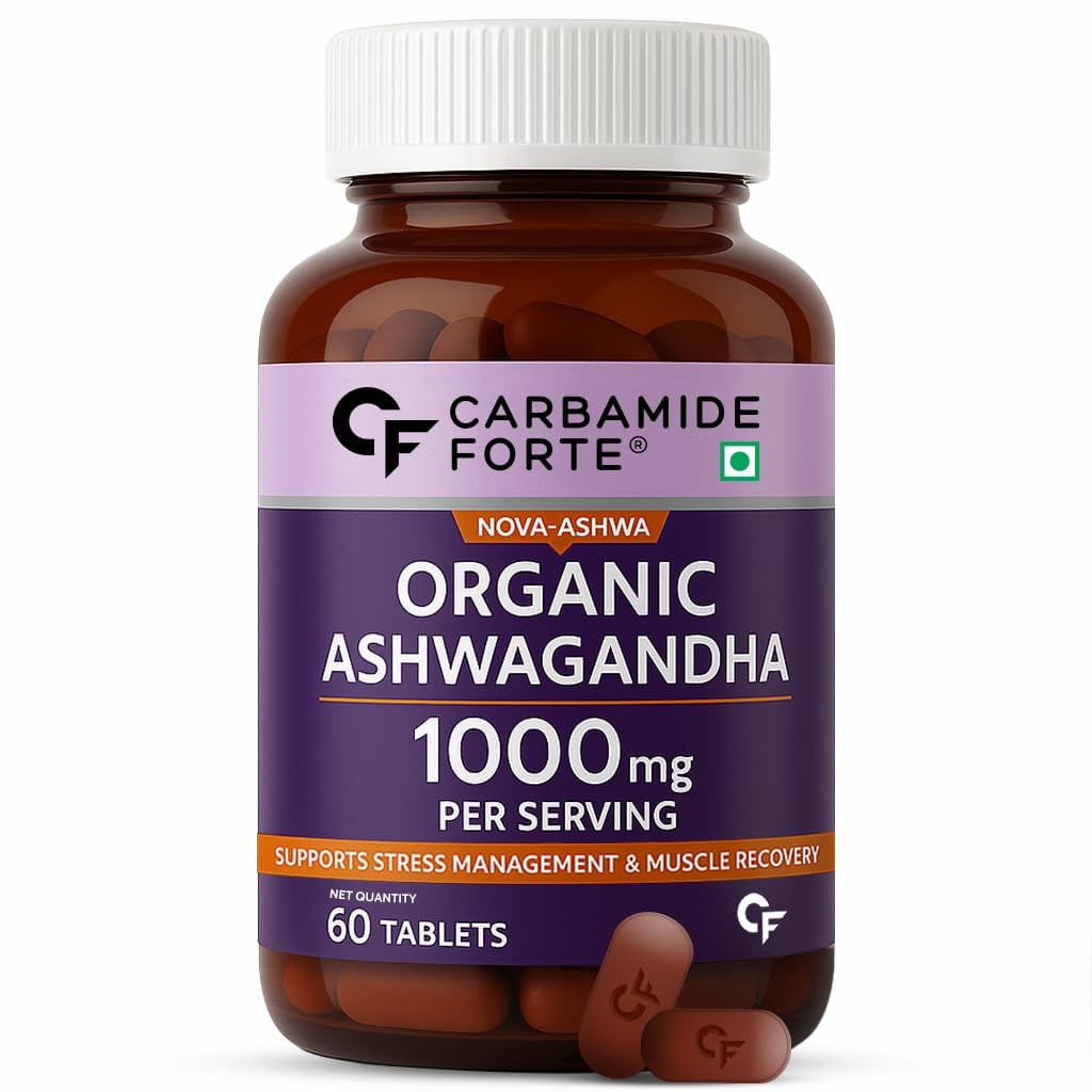 

Carbamide Forte Organic Ashwagandha 1000mg Tablets | Stress & Anxiety Relief Tablets |Ashwagandha Powder tablet 1000 mg | Rejuvenates Mind & Body -...