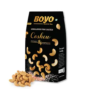 BOYO Roasted Cashew Nuts 200g, Himalayan Pink Salted Crunchy Kaju