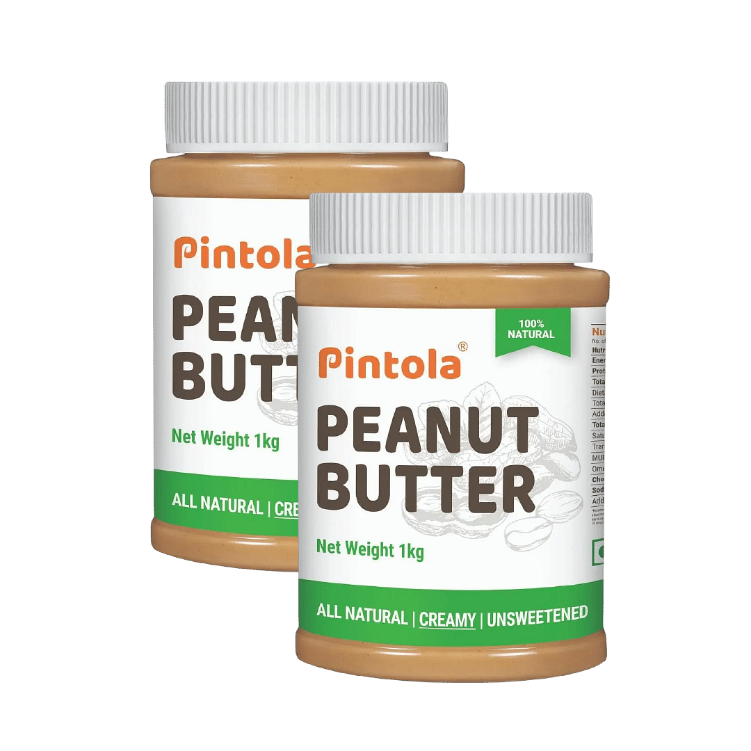 

Pintola All Natural Peanut Butter | Rich in Fiber, 30g Protein | Non GMO, Naturally Gluten Free, Cholesterol Free | Unsweetened, Creamy, 1kg | Pack...