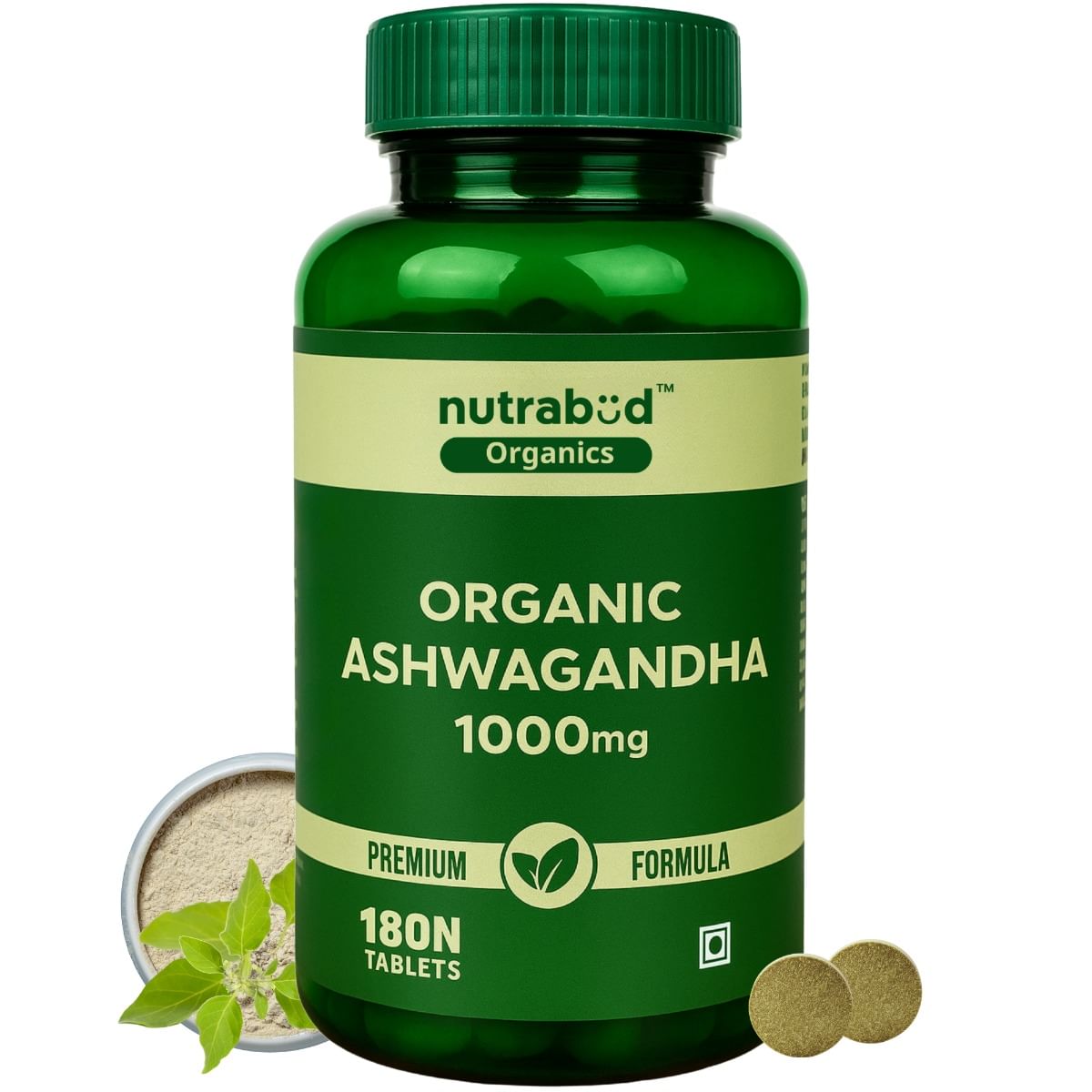 

Nutrabud Organics Ashwagandha 1000mg - 180 Tablets