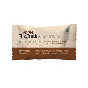 The Whole Truth - Protein Bars | Coffee Cocoa | Pack of 6 x 52g each | No Added Sugar | No Preservatives | No Artificial Sweeteners | No Gluten or Soy | All Natural Ingredients
