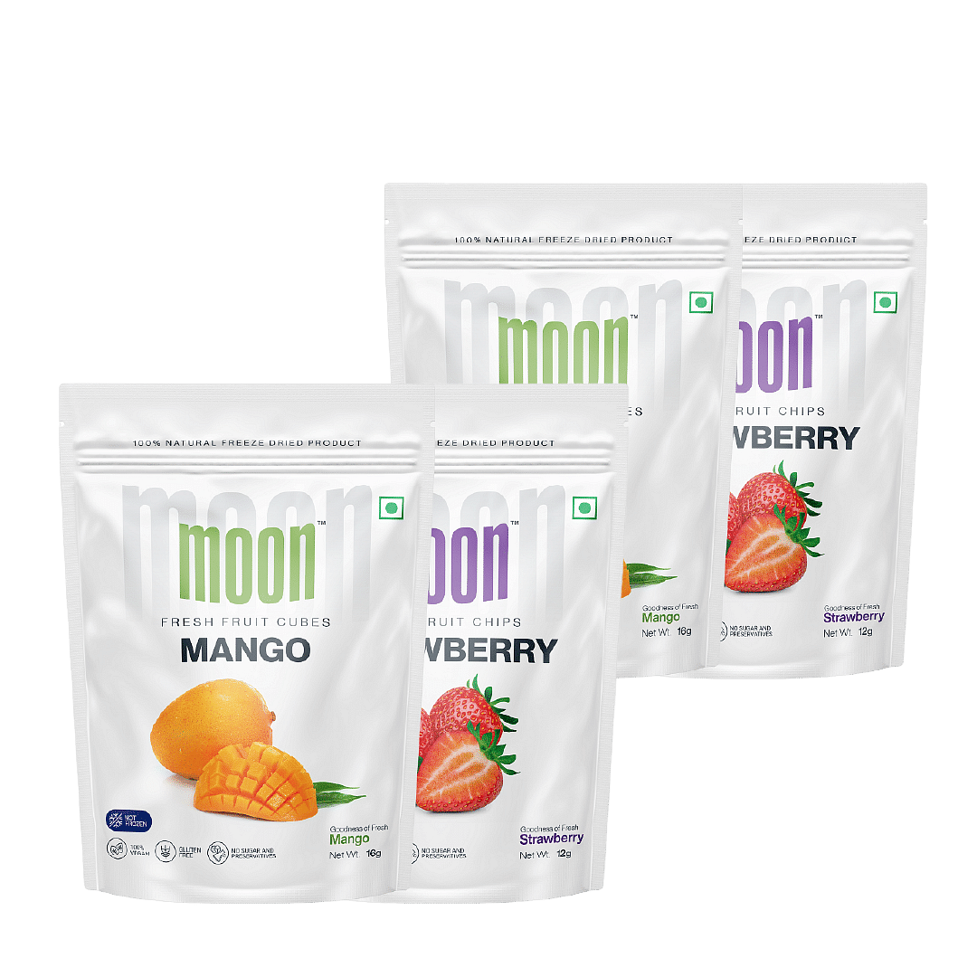 

Moon Freeze Dried Mango Cube and Strawberry combo | Pack of 4