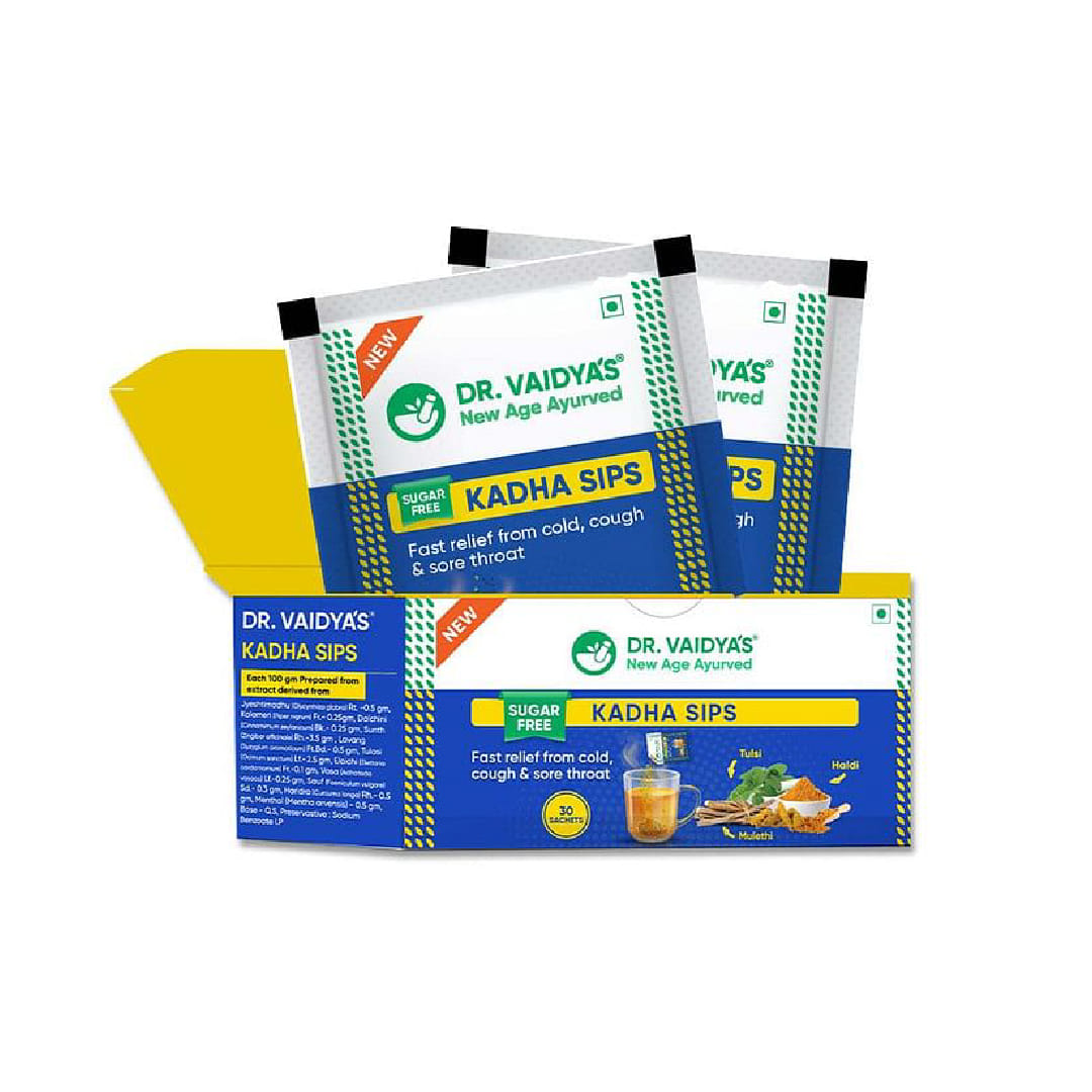 Dr. Vaidya’s new age ayurveda | Sugar Free Kadha Sips | Boost Immunity | Relief From Cold, Cough, Sore Throat | 30 Sachets