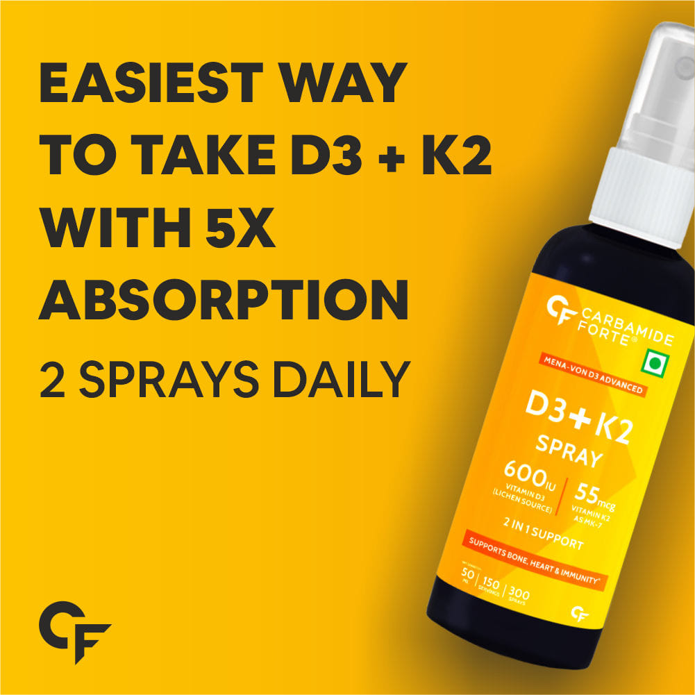 Carbamide Forte Vitamin D3 IU with Vitamin K2 MK7 55mcg Spray 300 Sprays