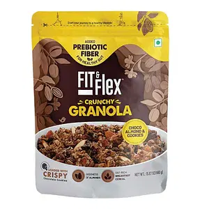 Fit And Flex Baked Granola Breakfast Cereal - Choco Almond & Cookies - 450g