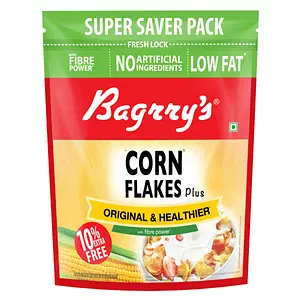 Bagrry's Corn Flakes Plus - Original & Healthier (With 2X Fiber) -880 G