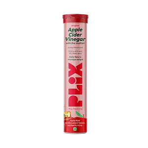 PLIX World's First Apple Cider Vinegar 15 Effervescent Tablets, Pack of 1 (Apple) with vitamin B12 100% vegan No added Sugar Easy to consume Gluten Free