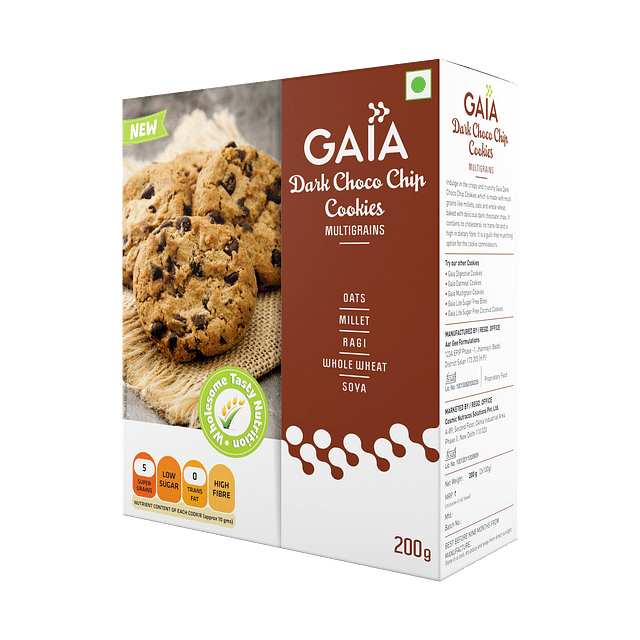 

Gaia Dark Choco Chip Cookies 200g