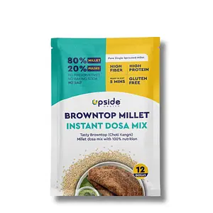 Upside Health Millet Instant Dosa Mix-Sprouted Millet (Pack of 2, 24 Dosas) | Browntop Millet | High Protein Dosa | Instant Dosa | No Salt - No Preservatives