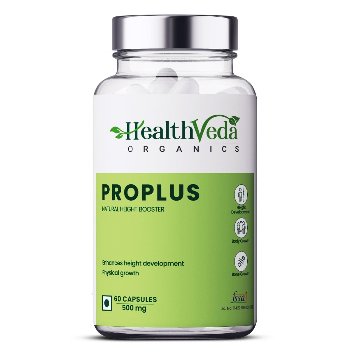 

Health Veda Organics ProPlus For Good Height & Great Personality, 60 Veg Capsules