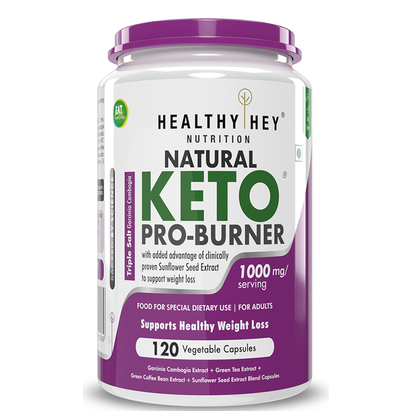 

HealthyHey Nutrition Keto Pro-Burner - Support Healthy Weight Loss - 1000mg - 120 Veg Capsules