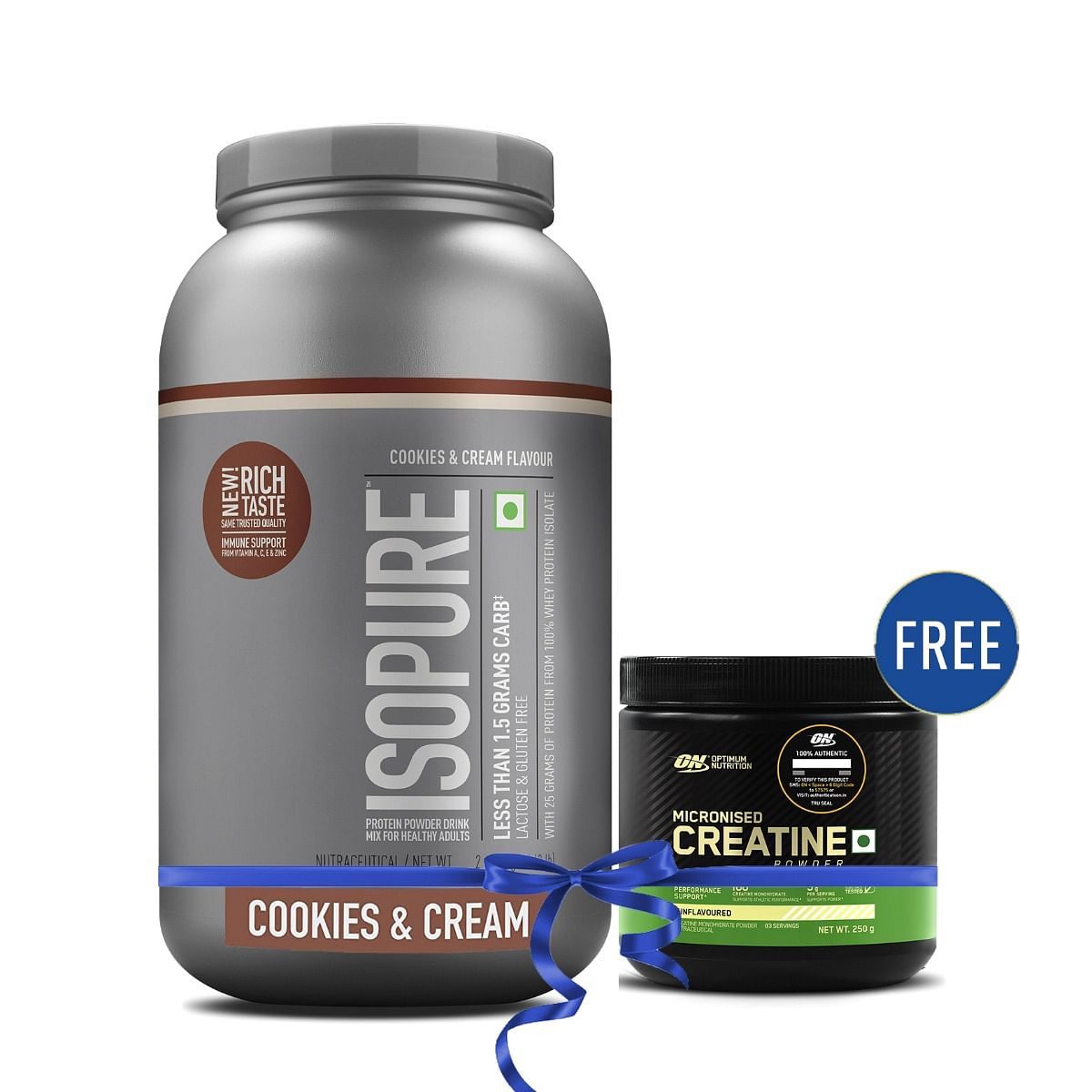 

Limited Period Offer Pack: ISOPURE [Whey Protein Isolate Powder, 4.40 lbs/2 Kg (Cookies & Cream), Low carbs, Lactose-free, Vegetarian protein for M...