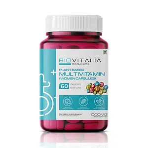 Biovitalia Organics Premium Multivitamin for Women Capsules - Comprehensive Nutritional Support with Shatavari, Ashwagandha, Wheatgrass & More - 60 Vegan Capsules…