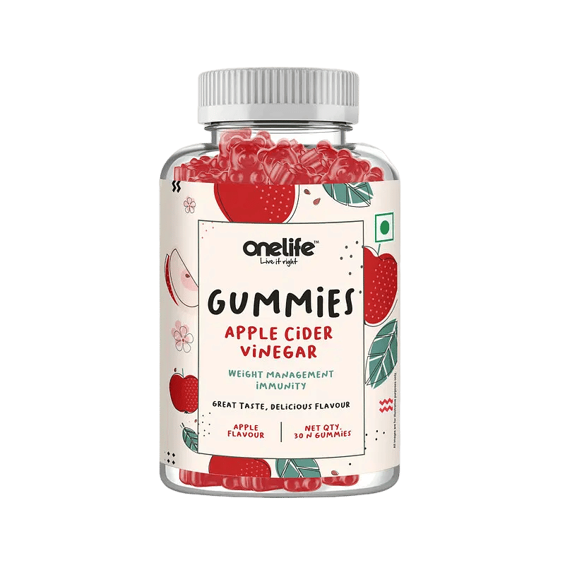

Onelife Apple Cider Vinegar (ACV) Gummies for Weight Loss & Immunity, Vegan, Gluten Free, Gelatin Free - 30 Gummies