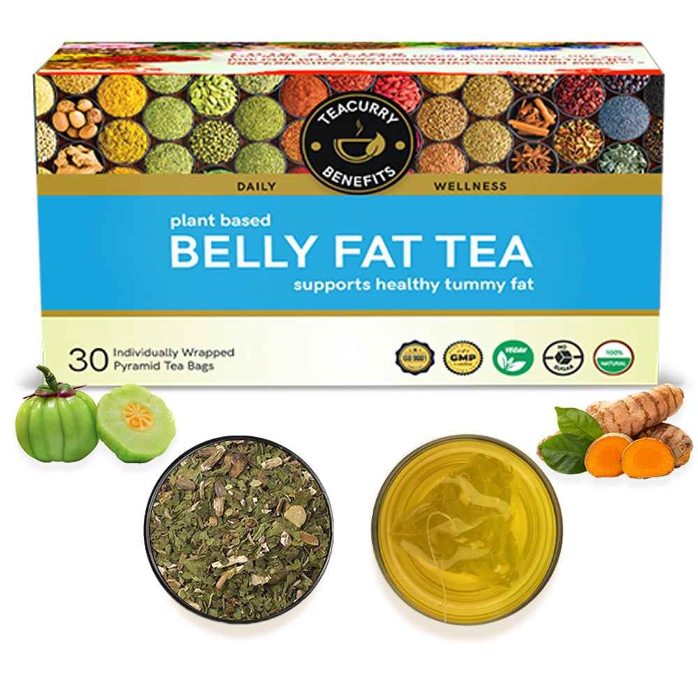 

Teacurry Belly Fat Tea (1 Month Pack, 30 Tea Bags) - Tummy Fat Tea for Men and Women
