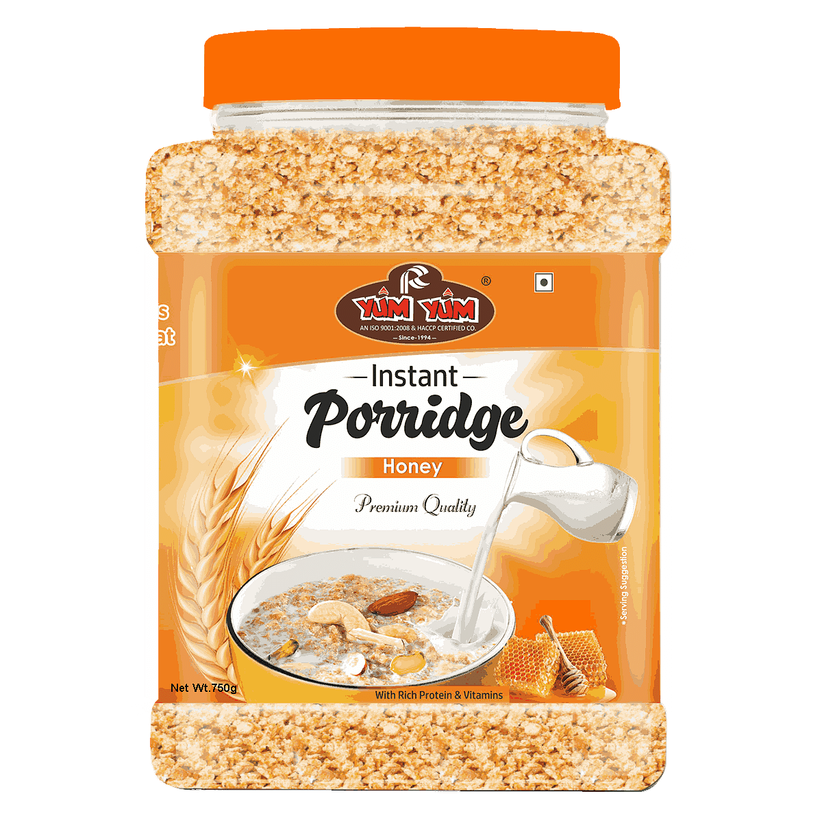 

YUM YUM High Fiber Instant Roasted Porridge with Honey 750g Jar