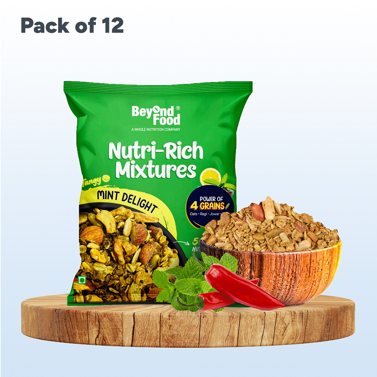

Beyond Food Nutri Mixtures - Mint Delight | Pack Of 12 | 12x30G