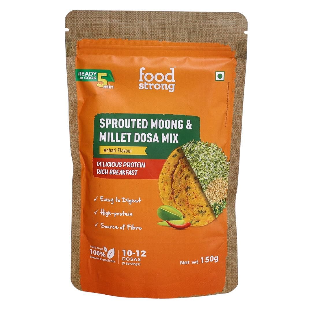 

Foodstrong Sprouted Moong Dosa Mix | Achari | 150g