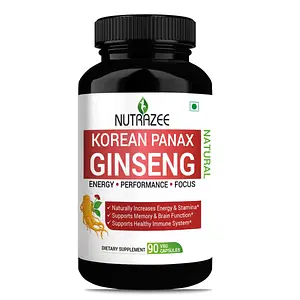 Nutrazee Korean Red Panax Ginseng Supplement - 90 Vegan Capsules
