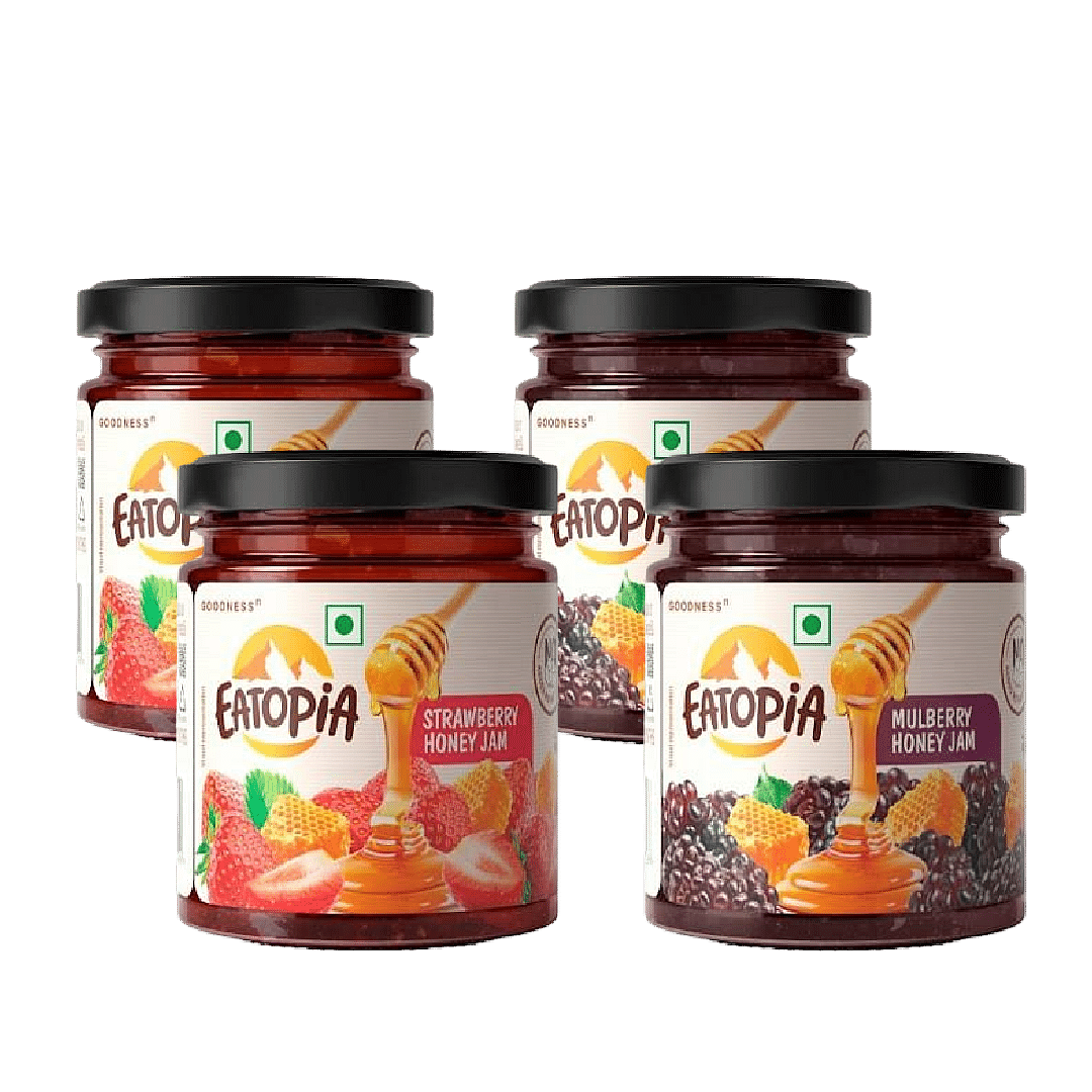 

Eatopia Strawberry & Mulberry Sugar Free Honey Jam Combo with Strawberries, Mulberries & Honey | 100% Pure & Natural with No Artificial Chemicals/P...