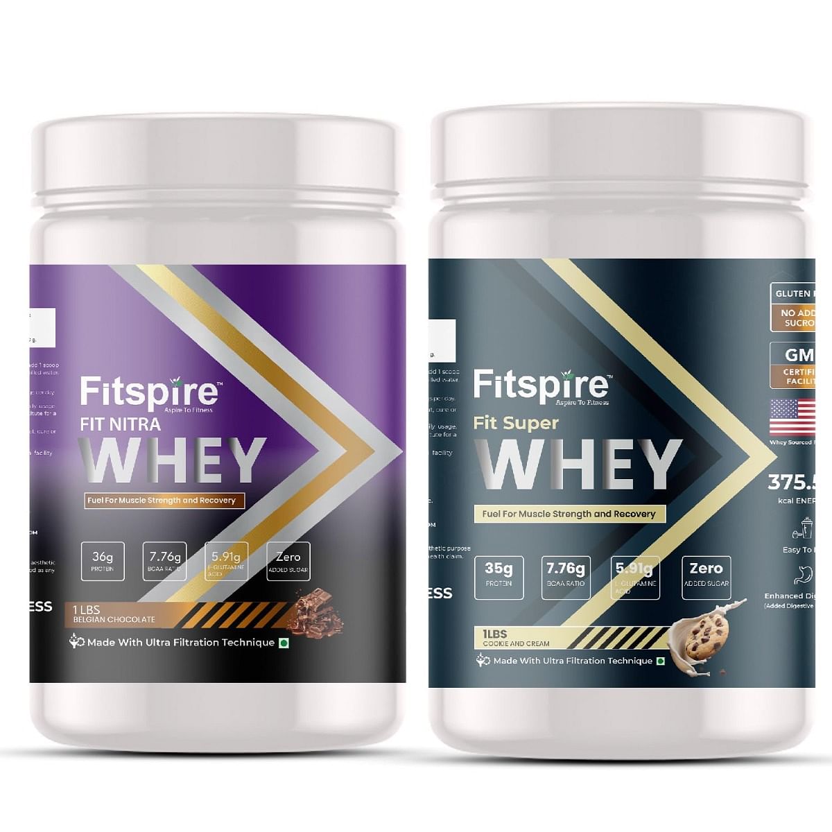 

Fitspire Fit Nitra & Fit Super Whey Protein | 35g Protein | 7.8g BCAA | 100% Authentic Whey & No Adulteration | Muscle Growth & Recovery | DigeZyme...