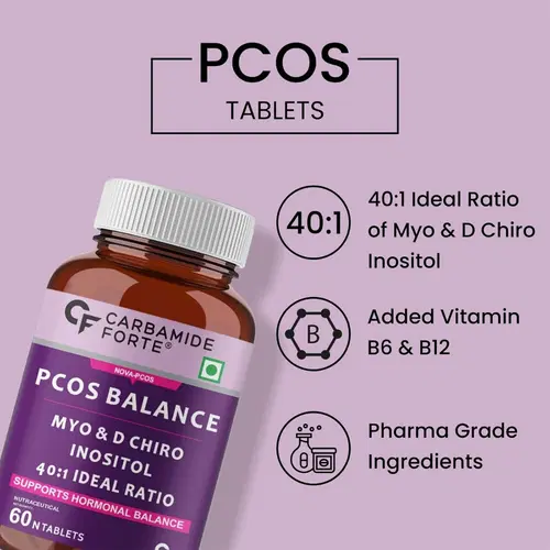 Carbamide Forte PCOS Supplement - 40:1 Ratio 2000mg | 60 Veg Tablets ...
