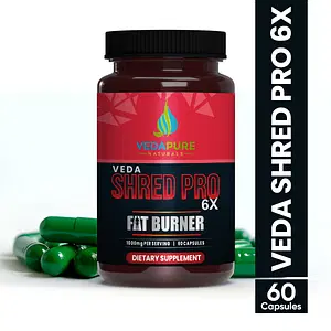 Vedapure Fat Burner 6X Dietary Supplements with Green Coffee Bean Extract, Green Tea Extract and Garcinia Cambogia Extract for Men & Women (Pack of 1, Capsules)