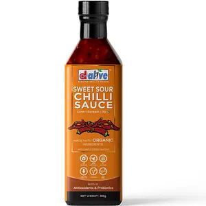 D-Alive Sweet Sour Chilli Sauce (Made with Organic Ingredients, Sugar-Free, Gluten-Free, Low Carb, Ultra Low GI, Vegan, Diabetes & Keto Friendly) - 300g