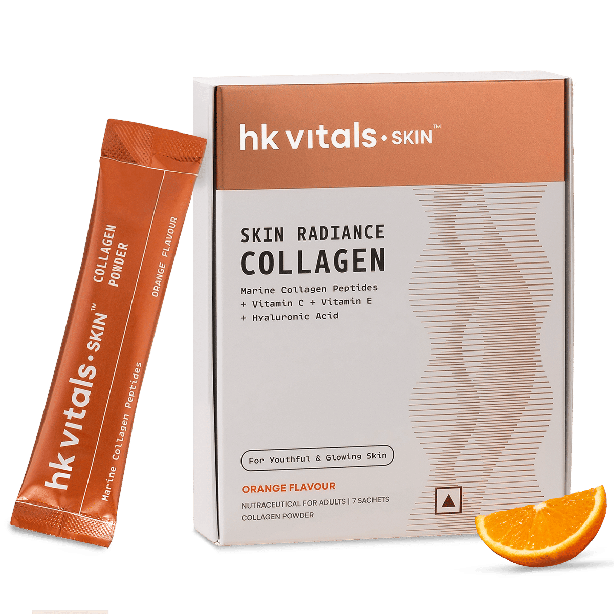 hk vitals Skin Radiance Marine Collagen Supplement (Orange, Pack of 7) | Vitamin C, E, Sodium Hyaluronate | For Healthy Skin, Hair & Nails-image-27