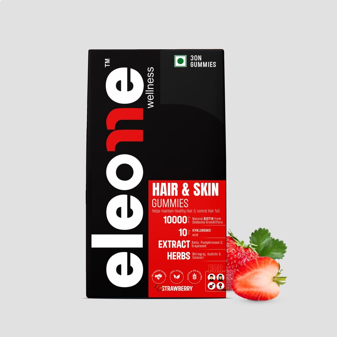 

Eleone Wellness Biotin Gummies|10000mcg Biotin From Sesbania Extract with Vitamin C B6 B5 for Healthy & Strong Hair, Strengthens Nails Growth, Glow...