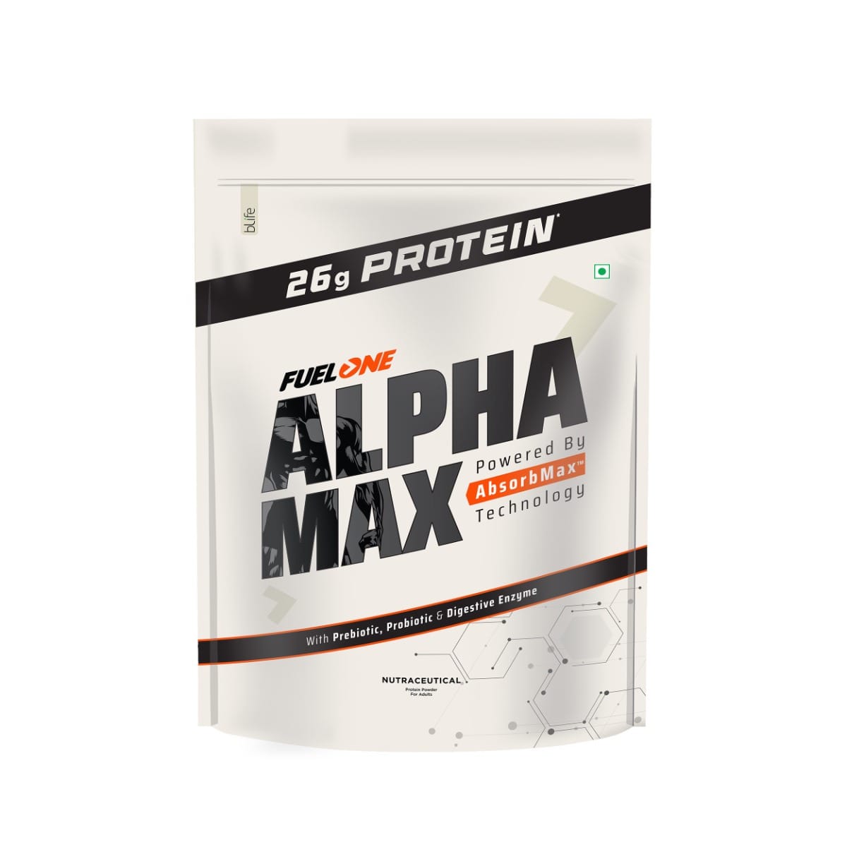 

FUELONE Alpha Max Protein Powder (Cold Coffee, 1kg) | 26g Protein Per Scoop