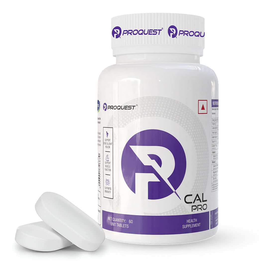 

PROQUEST Nutrition Calcium Tablets-60 | Cal Pro with Calcium Citrate Malate, D3, Magnesium & Zinc | Supports Bone Strength, Cramp Prevention, Nerve...