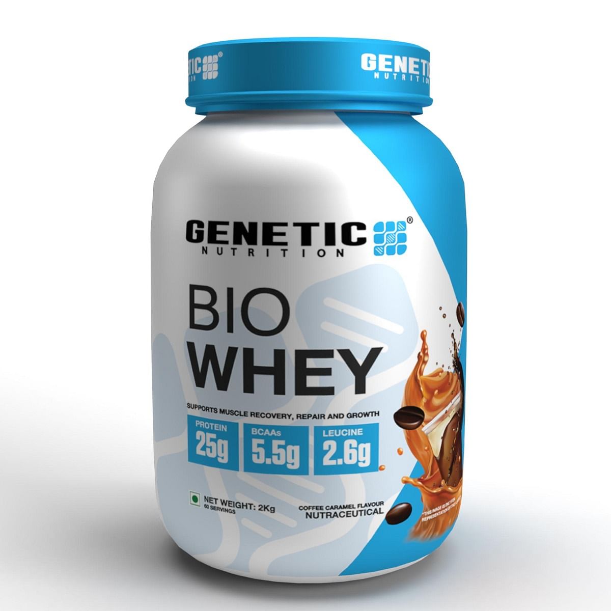 

Genetic Nutrition Bio Whey Protein Powder | 25g Protein, 5.5g BCAAs,2.6 g Leucine per serving | Grass Fed Whey Protein Supplement for Muscle Recove...