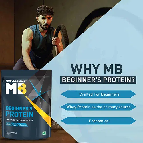 Mb Rasone Protein MuscleBlaze MB Beginner Protein 1kg | 33 Serving | 12g Protein | Muscle ...
