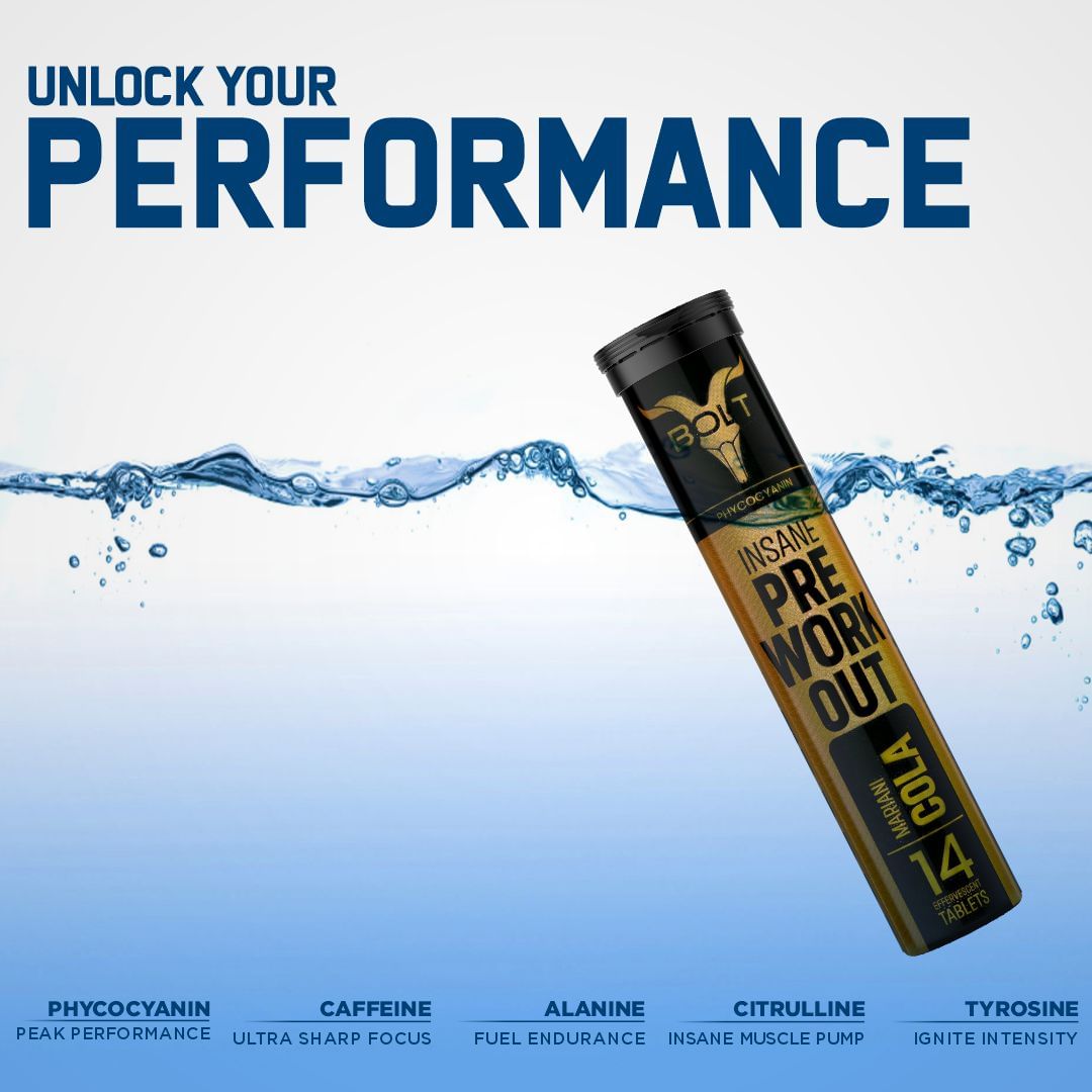 Bolt Insane PreWorkout Effervescent Tablets Mariani Cola 14
