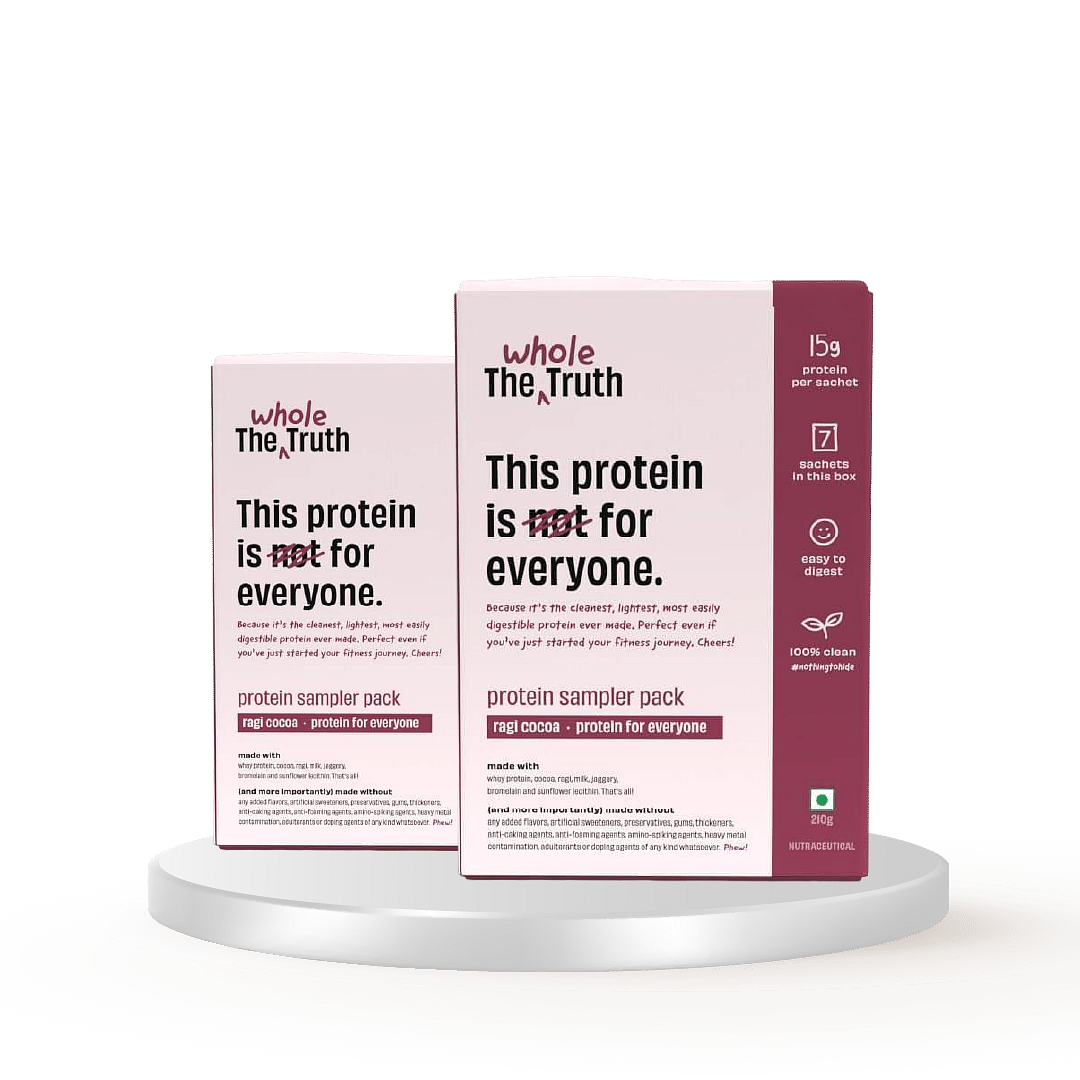 

The Whole Truth Protein For Everyone | Beginners Protein Powder | Ragi Cocoa Sample (Pack of 7) | 15g Protein/Pack | Clean, Light & Easy to Digest ...