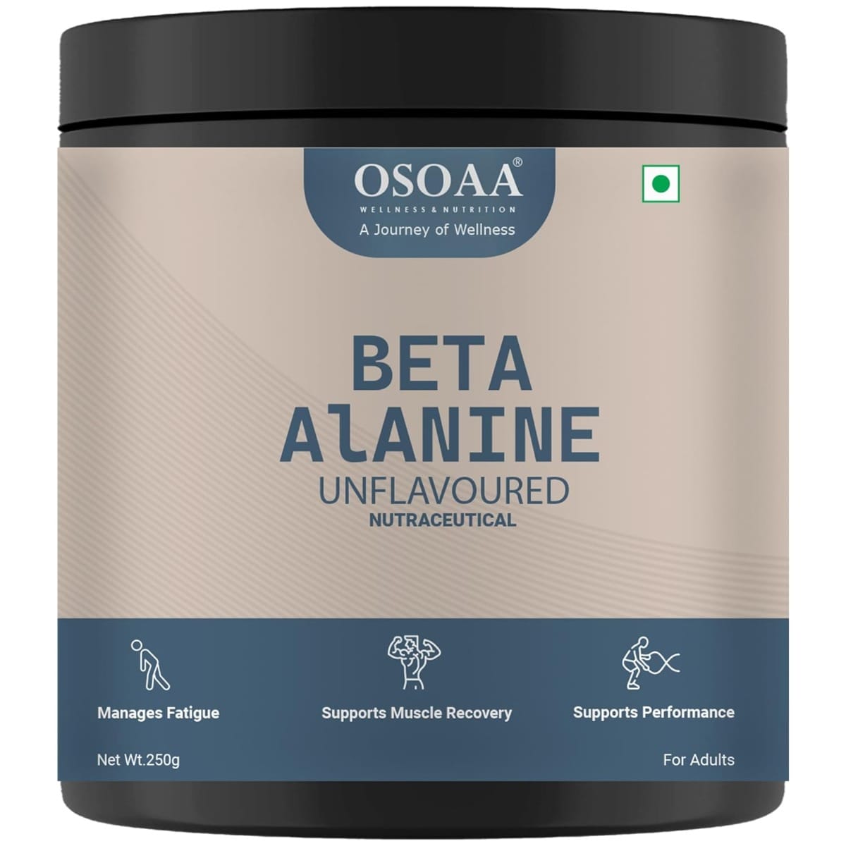 

OSOAA Beta Alanine Pre Workout Powder Performance Endurance & Training Support Supplement 250g Unflavoured 62 Servings
